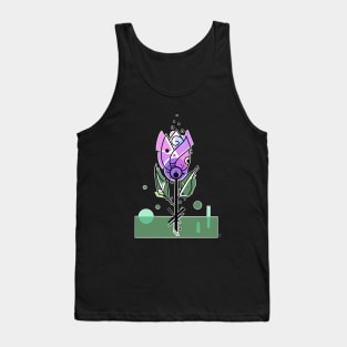 purple retro style tulip flower Tank Top